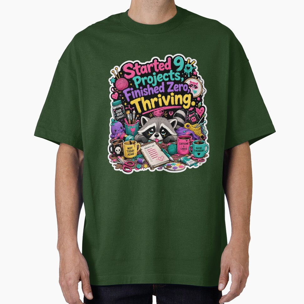 Started 9 Projects Finished Zero Thriving Raccoon by KXDigitalStudio