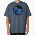 Psychedelic Neon Blue Magic Mushrooms Glowing Fantasy Fungi by MarCinu Art