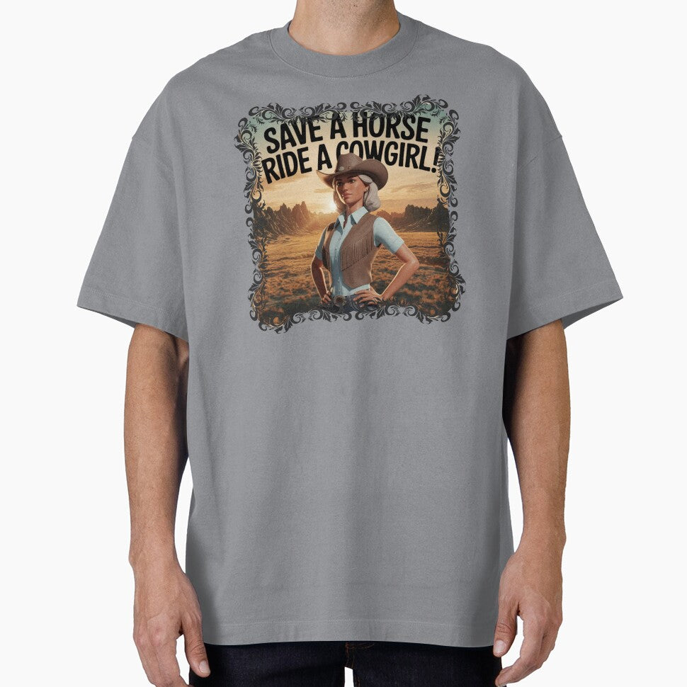 Save a horse ride a cowgirl vintage designs - Cowgirl Chic by Redjakkal