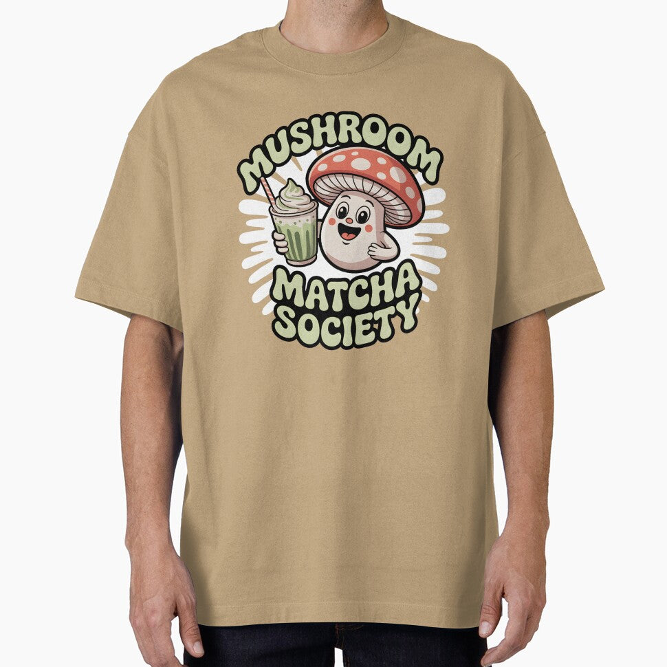 Mushroom Matcha Society Cute Kawaii Matcha Lover Shirt by Raw Tigers