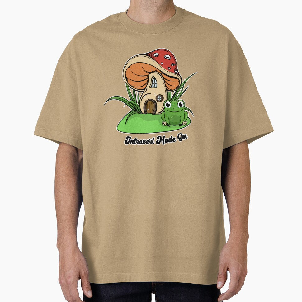 Cute Frog & Mushroom Fairy House: Introvert Mode On by Happy Puppy Print On Demand
