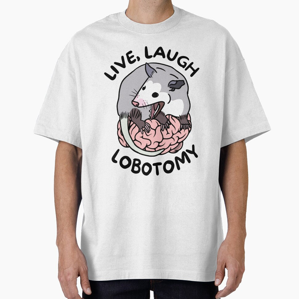 Opossum Screaming Funny Live Laugh Lobotomy by Unhinged Hellions