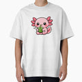 Cute Axolotl Matcha Tea - Kawaii Boba Aesthetic Sticker by AuraArtistica