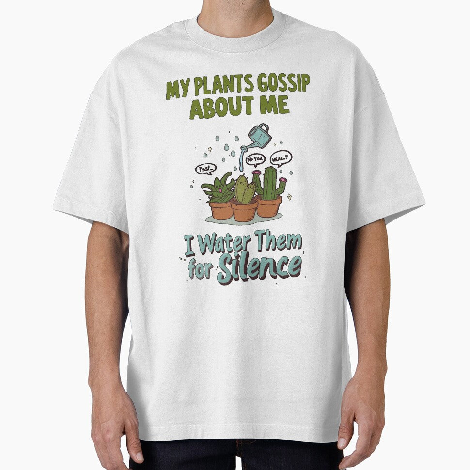 Funny Plant Lover Shirt — “My Plants Gossip About Me” — Sarcastic Plant Mom Tee by Mythic Tide