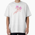 Pink Axolotl Floating And Waving by Adamo-illustration