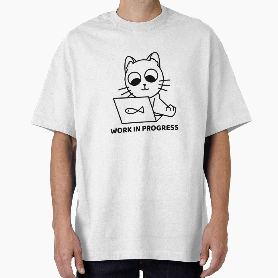 Work in Progress Cat | Funny Work Meme by Creatory.studio