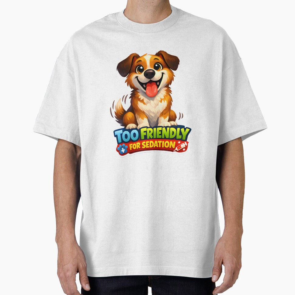 Too Friendly for Sedation – Funny Veterinary Dog Illustration by Bettybee00