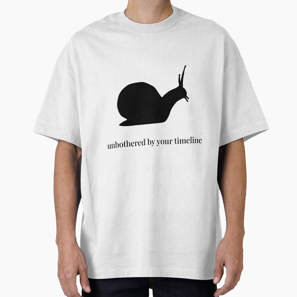 Snail Silhouette - Unbothered By Your Timeline - Minimalist Animal Illustration by Soulink-Studio