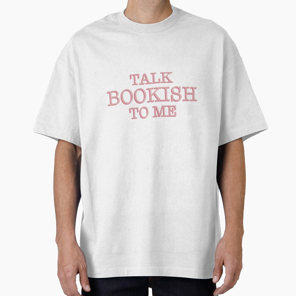 Talk Bookish To Me Funny Bookish Reader Quote Typography Sticker by alexmaushaus