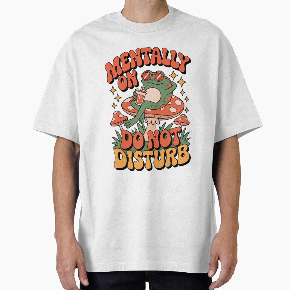 Mentally On Do Not Disturb Chill Frog - Retro Groovy Funny Design by InfiniteOrbit