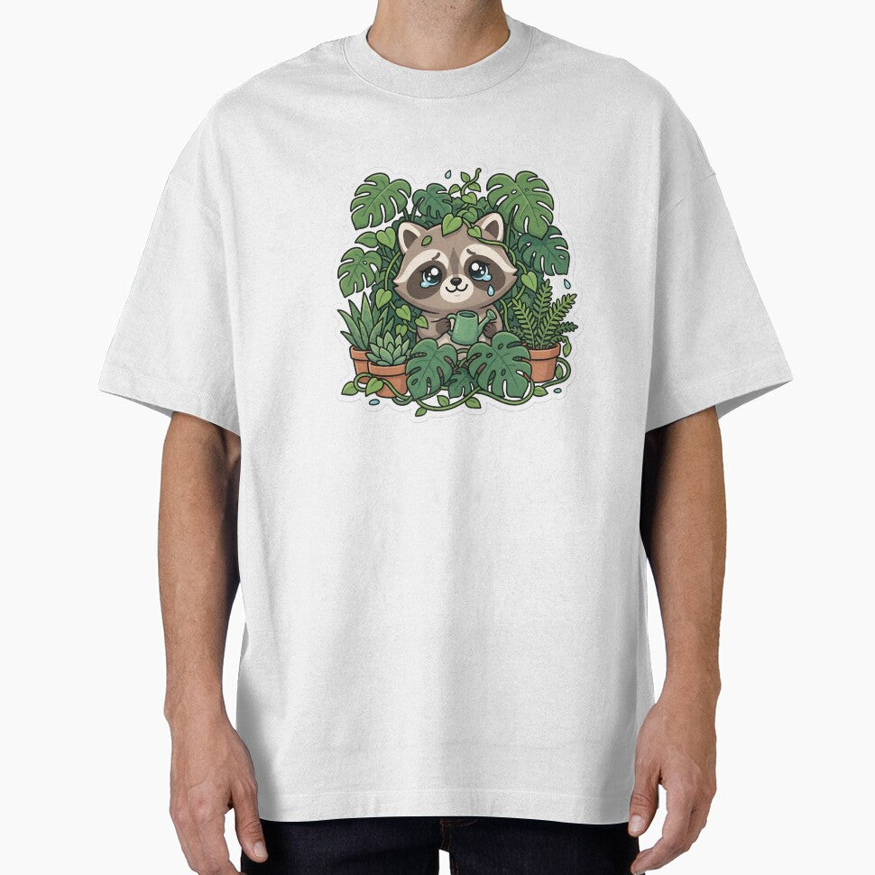 Cute Chibi Raccoon Plant Parent Aesthetic Indoor Jungle Vines by StickyGuys