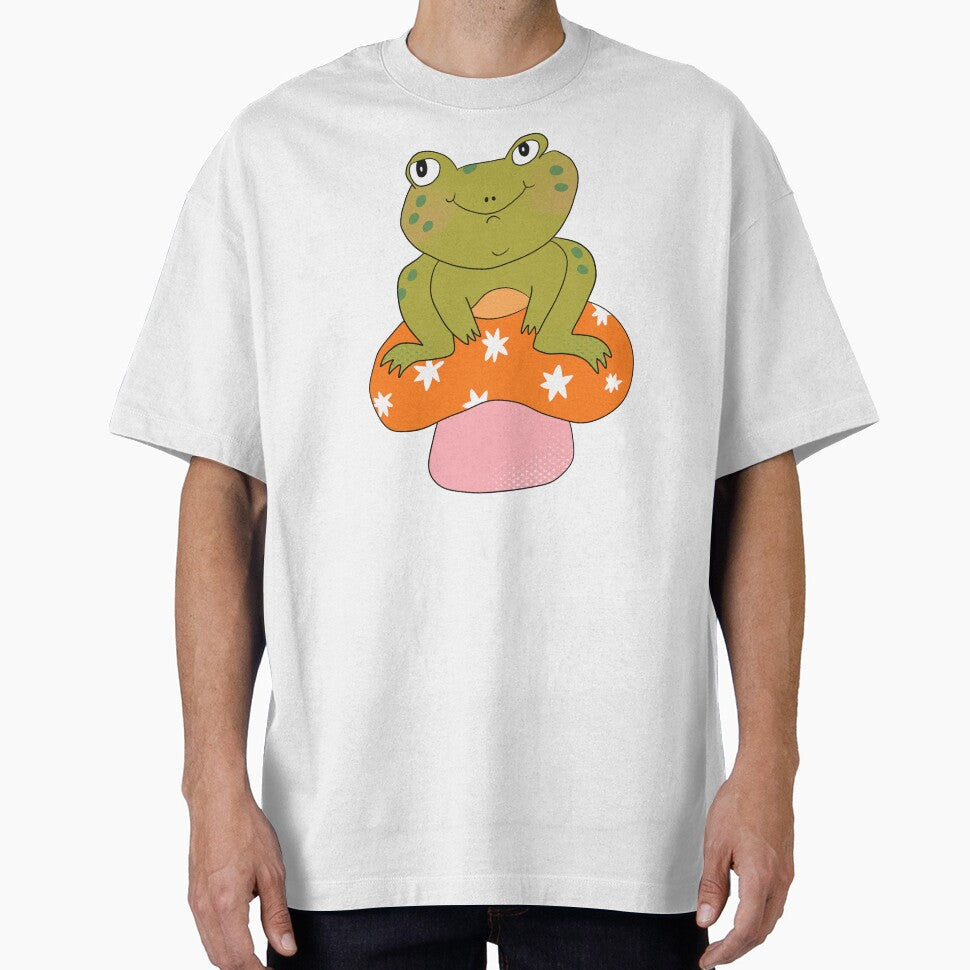 Hoppy the Frog on Toadstool (Orange) by yellowflowerhut