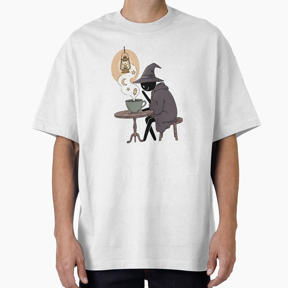 Cozy Wizard Stickman Coffee Magic Whimsigoth Dark Academia Aesthetic by StickyGuys