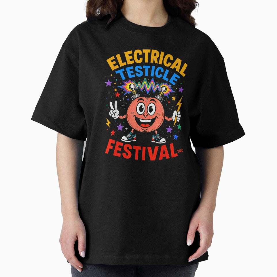 Electrical Testicle Festival Funny Psychedelic Rainbow Electro Brain Trippy Design by RuperDelois