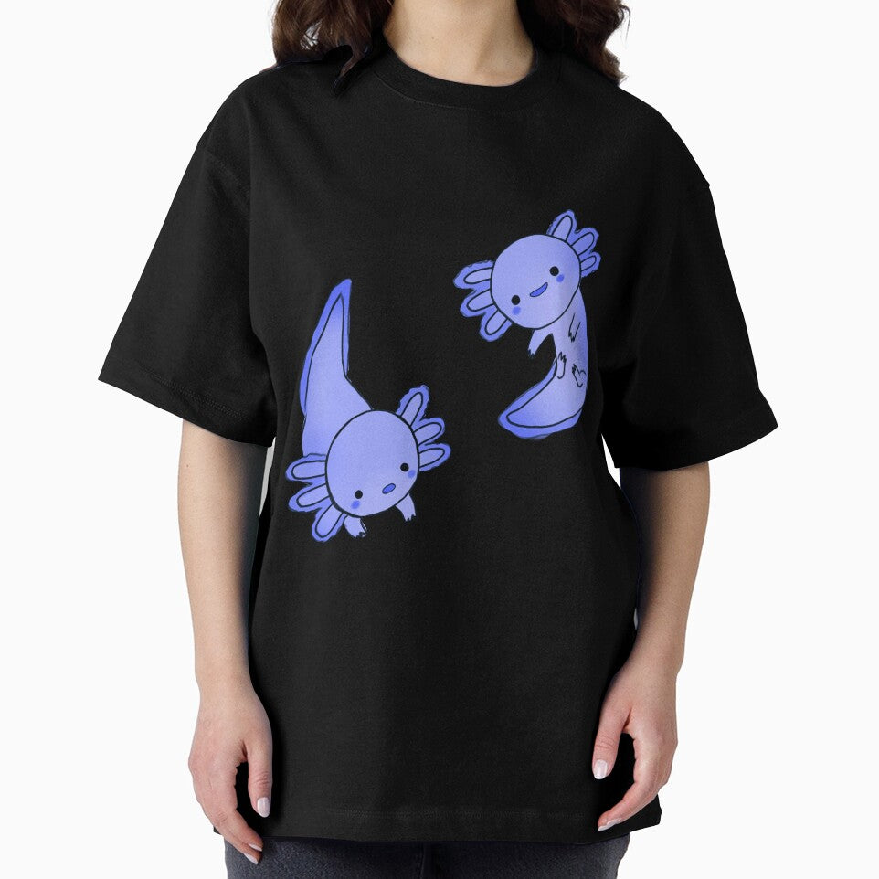 Blue cute axolotls by Mayarart
