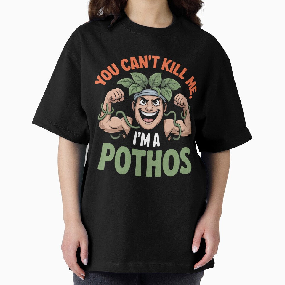 You Can’t Kill Me, I’m a Pothos. Funny Cute Plant Cartoon Tee by 123artistickay