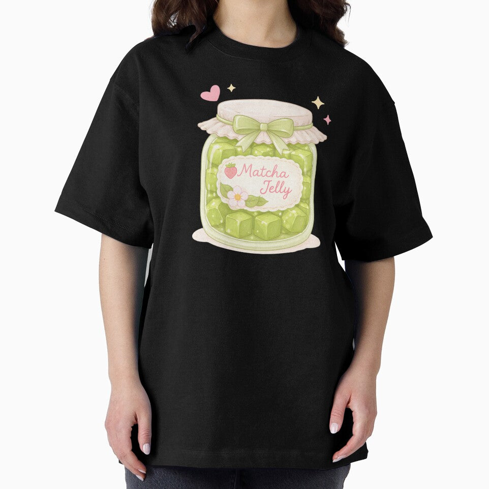 Cute Matcha Jelly Cubes In Aesthetic Jar by krystalRomanart