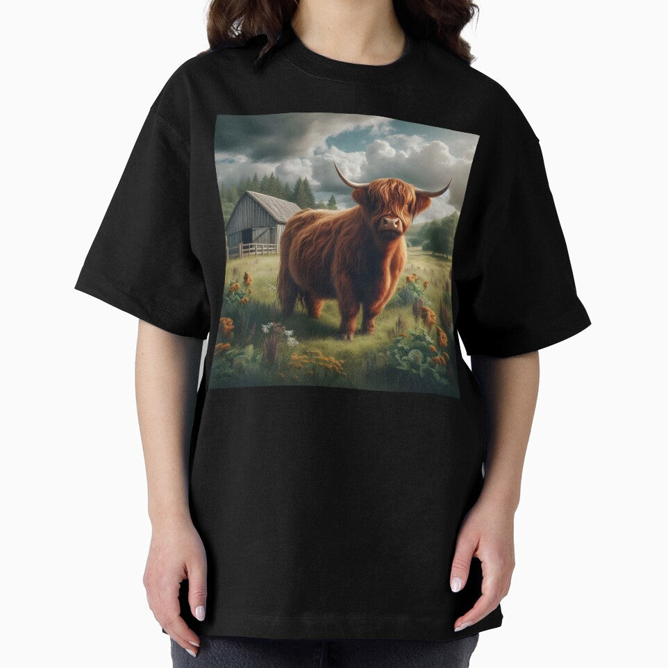 Highland Cow in field by DT creations