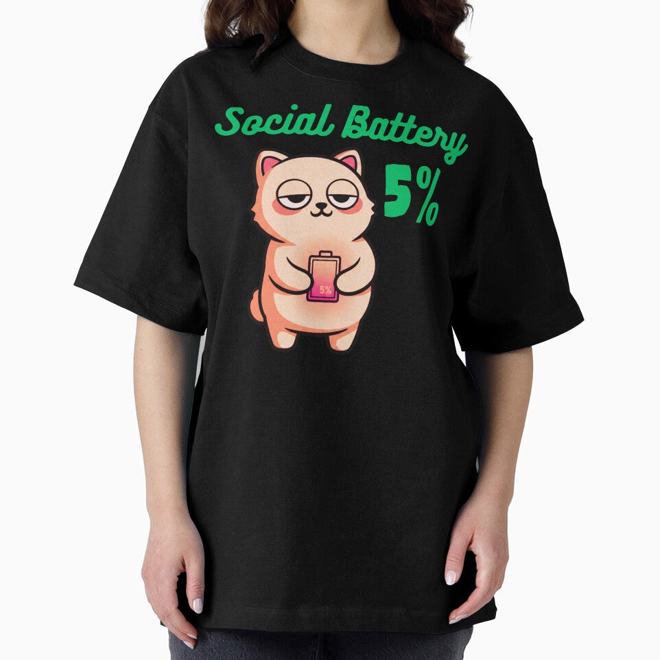 Social Battery 5% – Funny Low Energy Introvert Design by AdicretorDesign