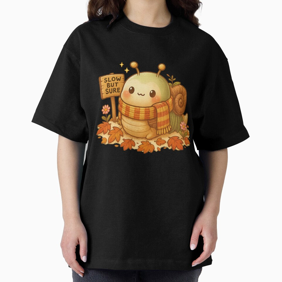 Slow But Sure Cute Cozy Snail - Kawaii Illustration by Minimochi Art
