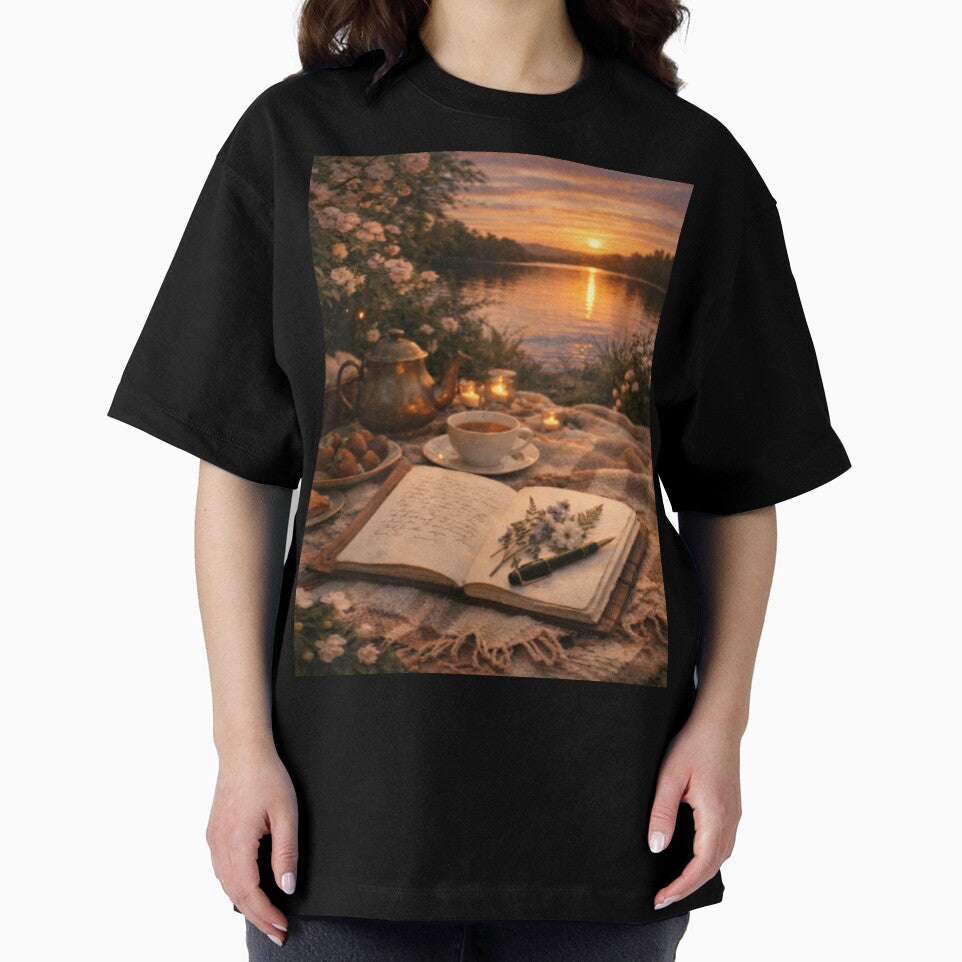 Sunset Picnic Poetry – Storybook Tea and Letters by the Lake by ArtFreshStudio