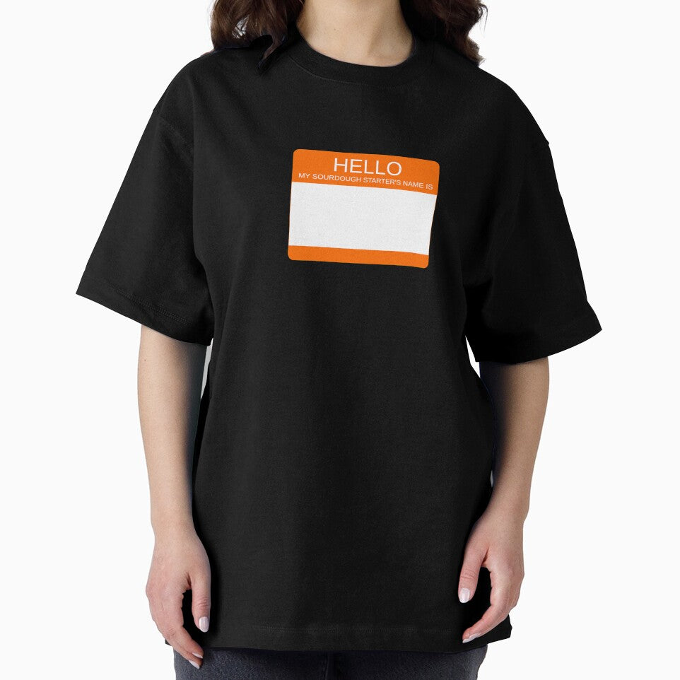 "Hello My Sourdough Starter's Name Is” Funny Sourdough Design (Orange) by goldfishbubble