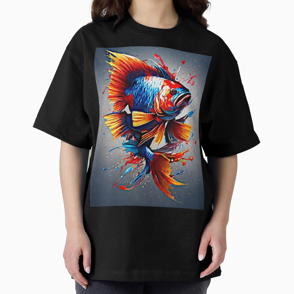 The artwork captures the vibrant essence of a Siamese Fighting Fish. by Best-Art-32