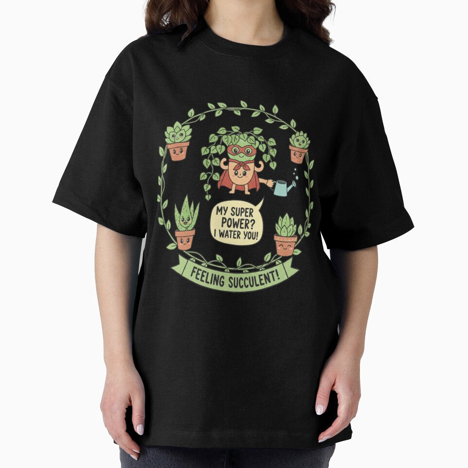 Feeling Succulent! | Cute Kawaii Super Plant Squad My Super Power? I Water You! Funny Plant Pun Art by Gurjeetpixelart