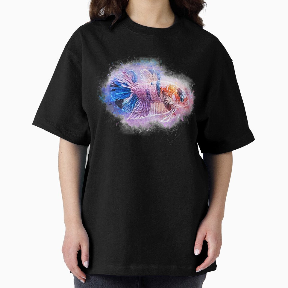 Fighting fish Halfmoon marble metallic - Betta splendens by AquariumLutter