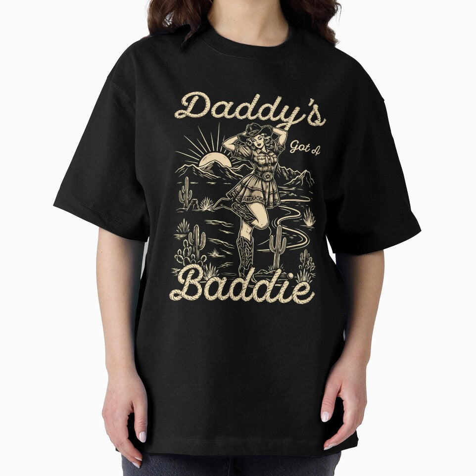 Daddys Got A Baddie Funny Cowgirl Western Vintage Couple Humor by kiralynstration