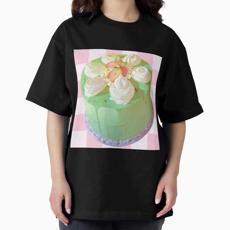Vintage Matcha Cake – Aesthetic Green Tea Dessert Illustration by MuseAI