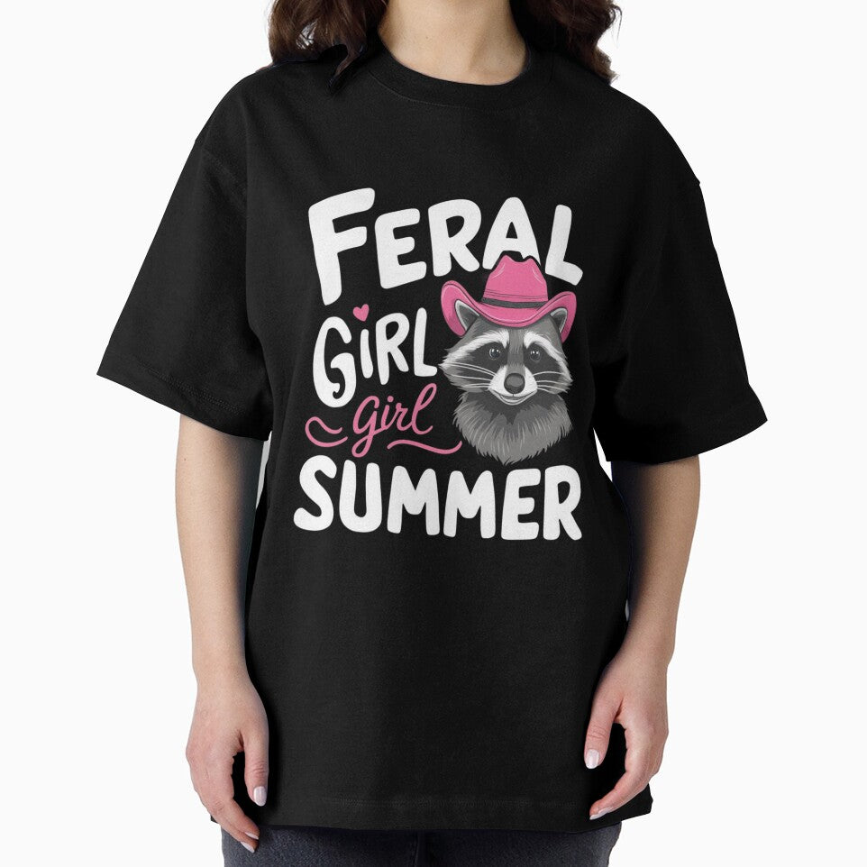 Raccoon head with the words "FERAL GIRL GIZE SUMMER" by MyNiceDesigns