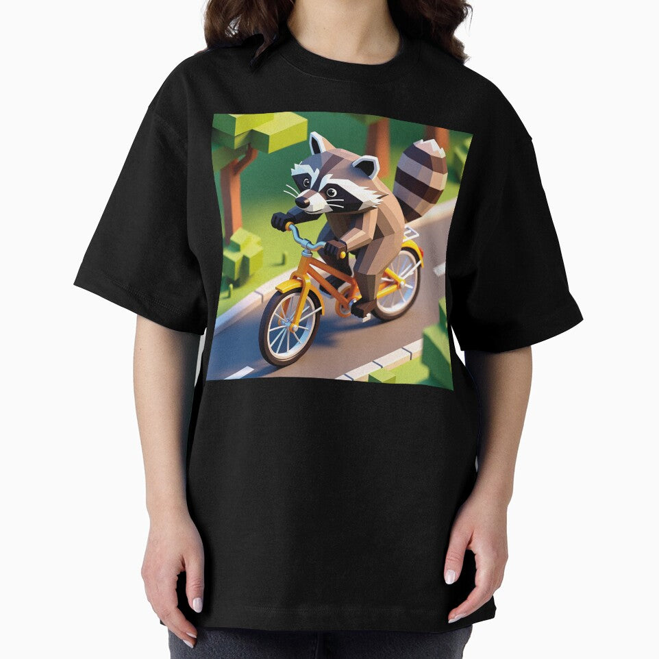 Raccoon on Bicycle – Cute Funny Cycling Animal Cartoon Design by MerlinWear