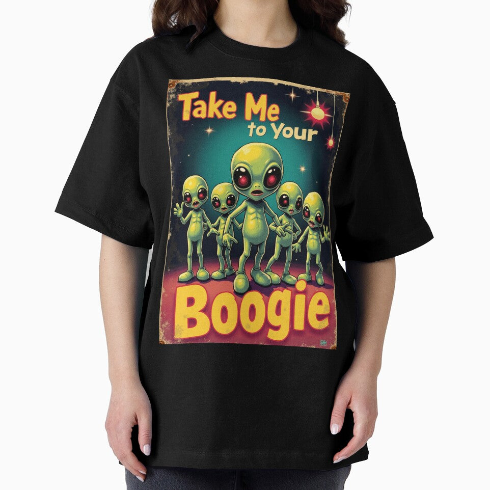 Take Me to Your Boogie - Alien Disco Party Retro Poster by Antik by Schulz