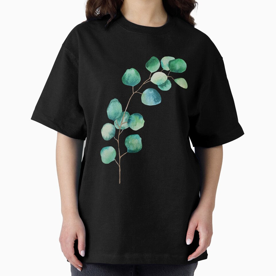 Design of eucalyptus branches watercolor green leaves by Createssy