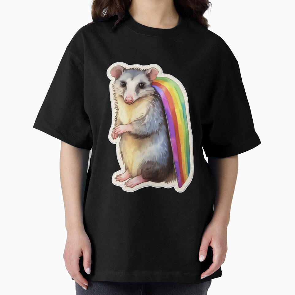 Opossum with a pride flag by CrittersHub