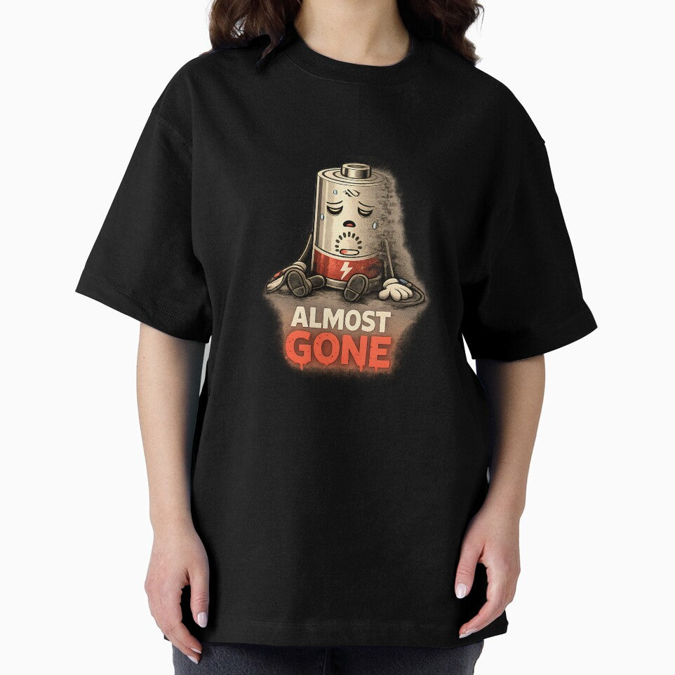 Almost Gone – Low Battery Mood Funny Introvert Shirt by DesignTeamHub
