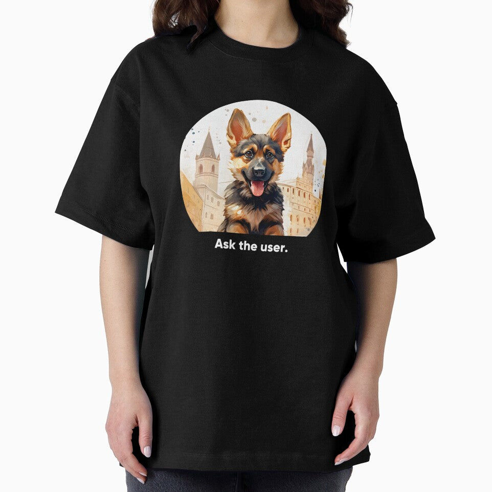 Ask The User - Cute German Shepherd Puppy UX Research & Business Quote by Artio-ArtShop
