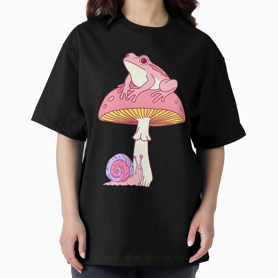 Frog on mushroom with snail by FurryFantasy