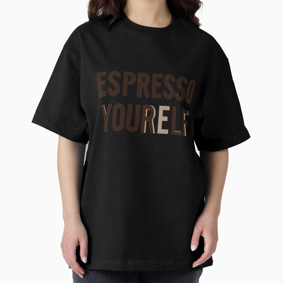 Espresso Yourself Coffee Pun Quote by AlexLineArt