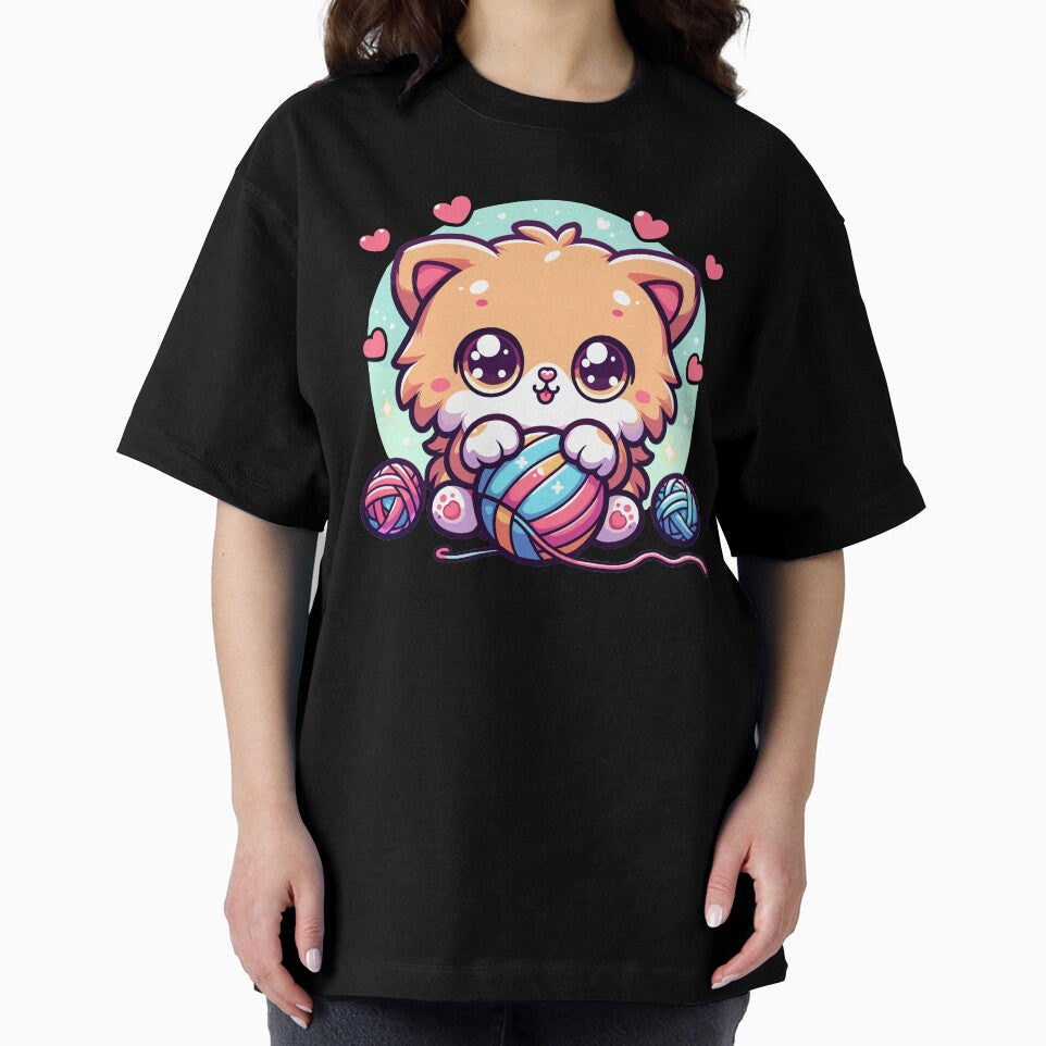 Cat Playing With Yarn Cozy Cat Lover Gift Design by CyfroweMysli