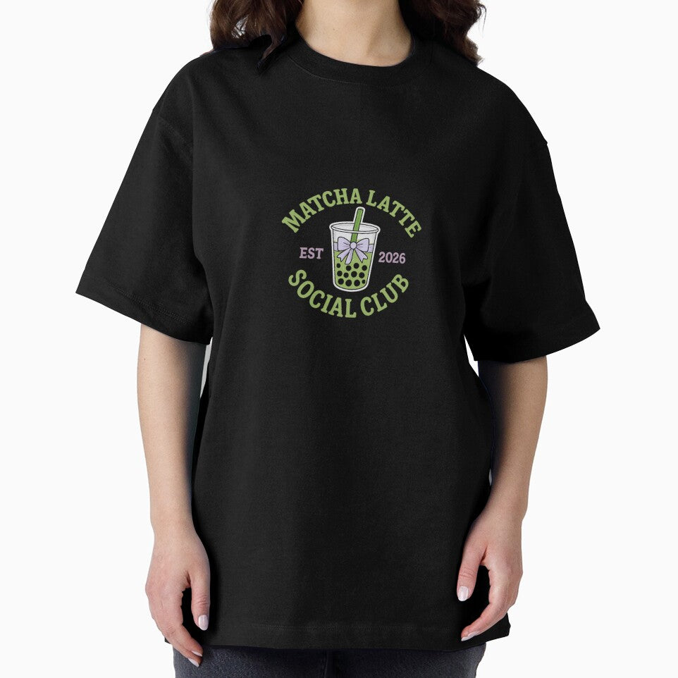 Matcha Latte Social Club Cute Boba Aesthetic Design by Aura.Creative