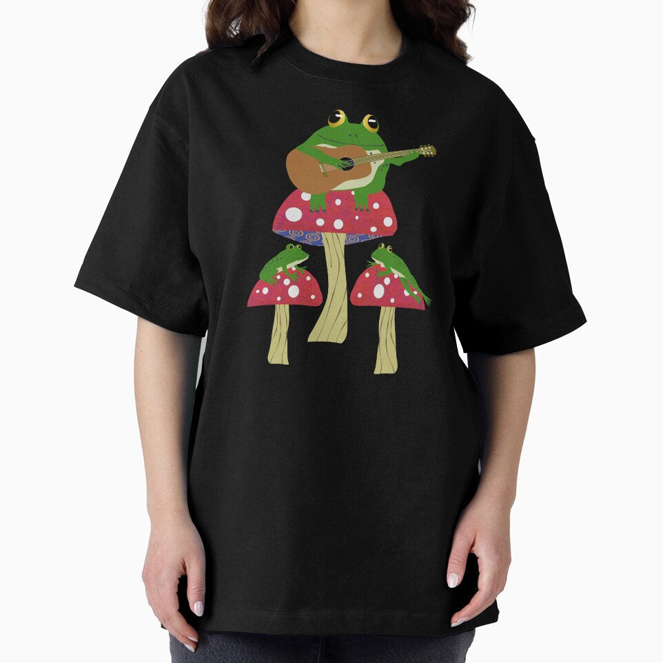 Frog Playing a Guitar on a Mushroom by Cedarrue