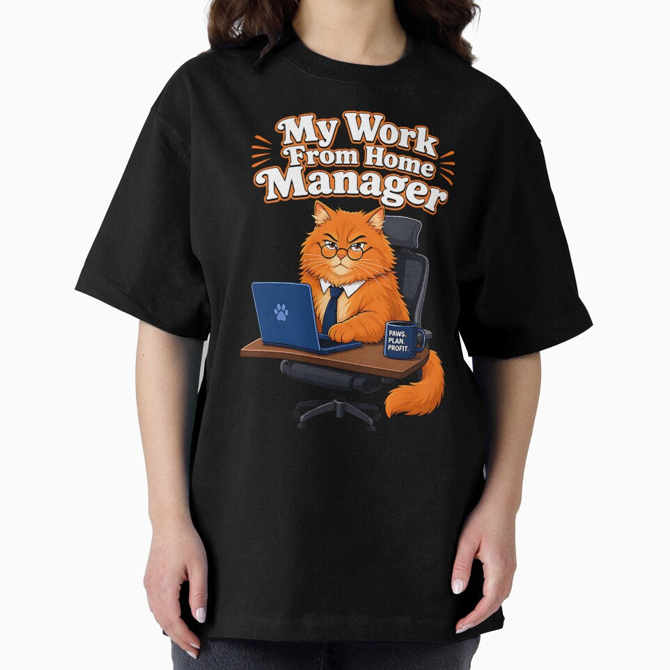 Work From Home Cat Manager Funny Design by SpeakingPrint2