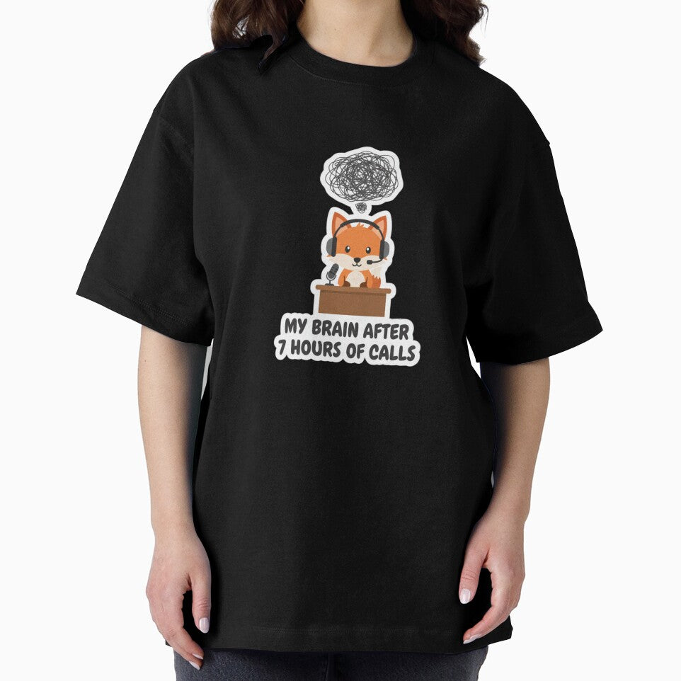 My Brain After 7 Hours of Calls Funny Remote Work Sticker Cute Office Burnout by ZYNORAworld