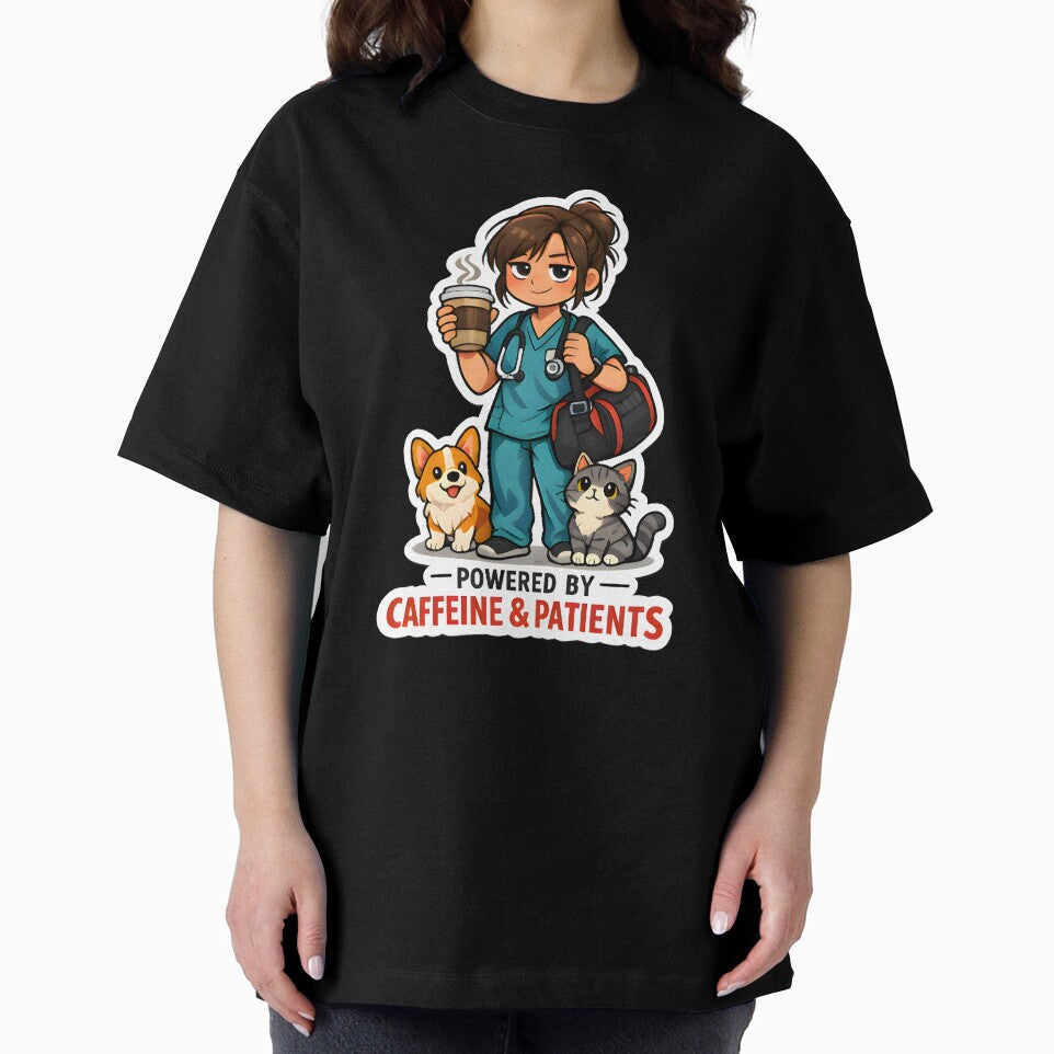 Powered by Caffeine & Patients Vet & Vet Tech Shirt | Veterinary Life Design by Bettybee00