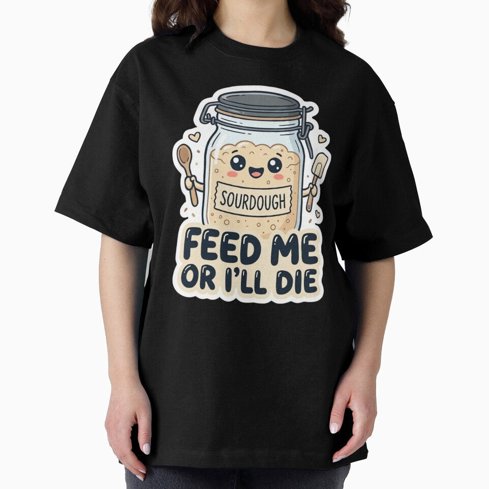Funny Kawaii Sourdough Starter Cute "Feed Me Or I'll Die" Sticker by ARTReMi