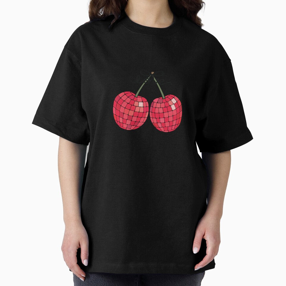 Disco Cherry Mosaic Pattern – Retro Fruit Art by station-one