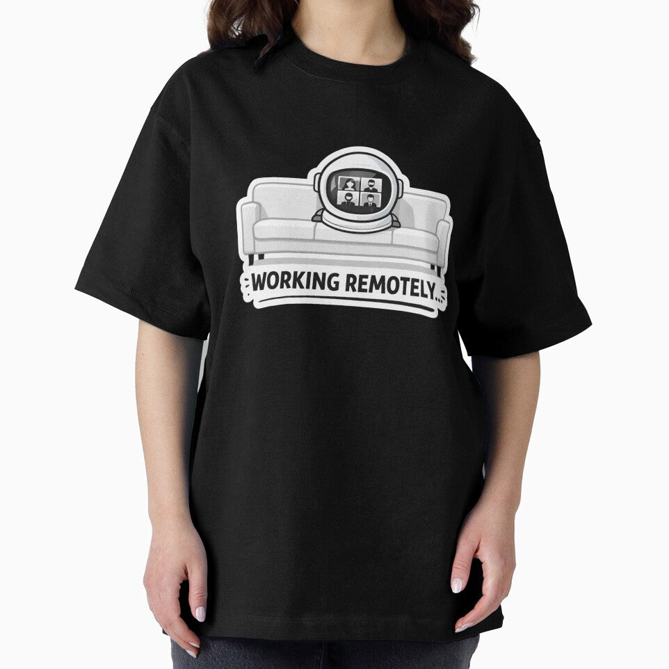 Working Remotely Astronaut Funny Remote Work Zoom Meeting Design by ZYNORAworld