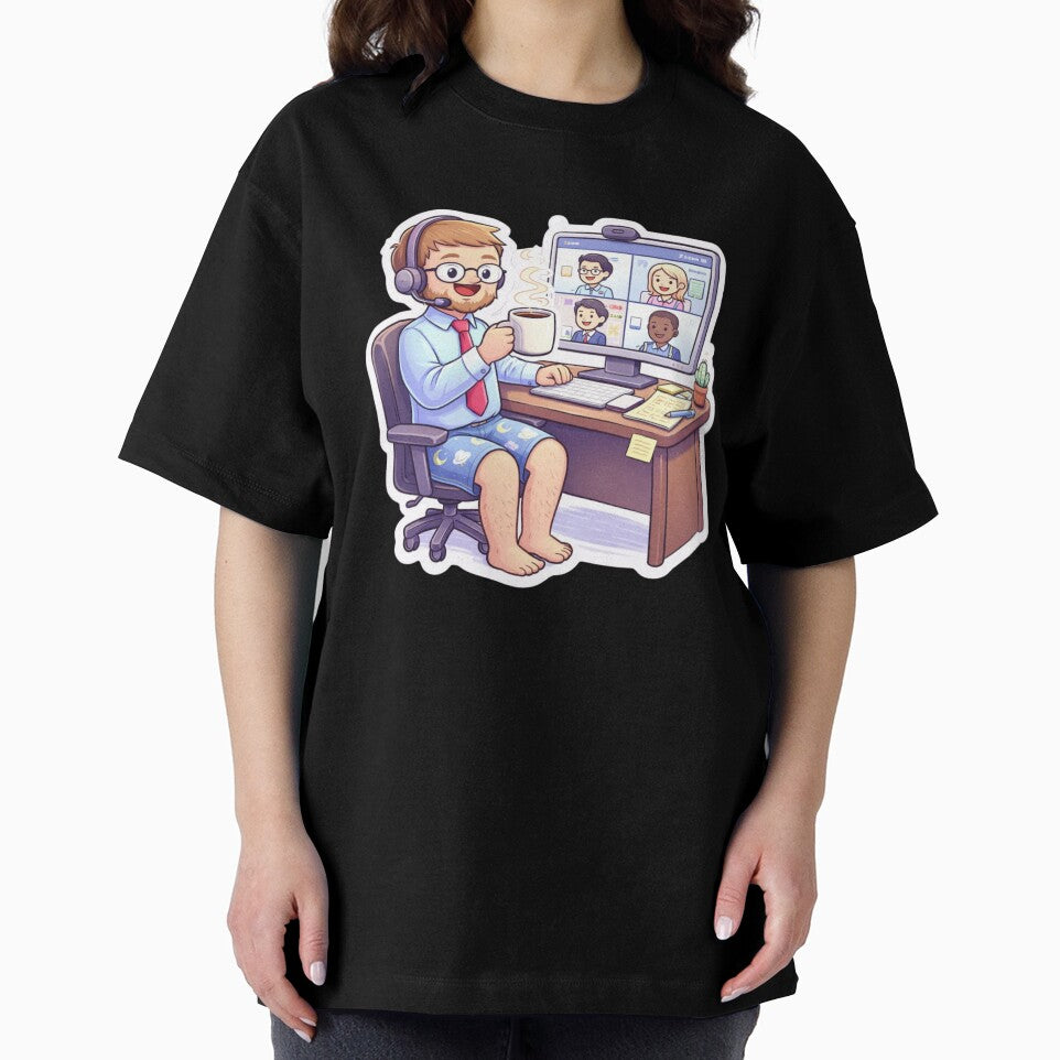 Funny Work From Home Meeting Pajamas Relatable Sticker by Dasts Cart